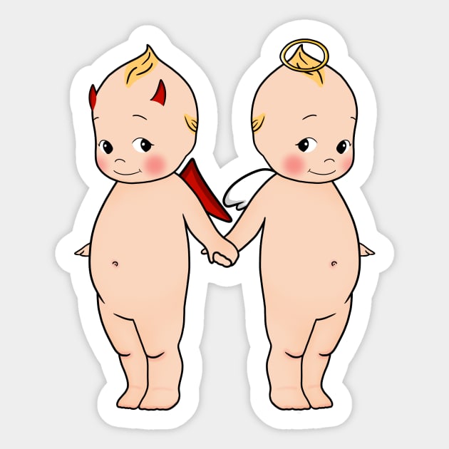 Angel & Devil Kewpies Sticker by juurkaa